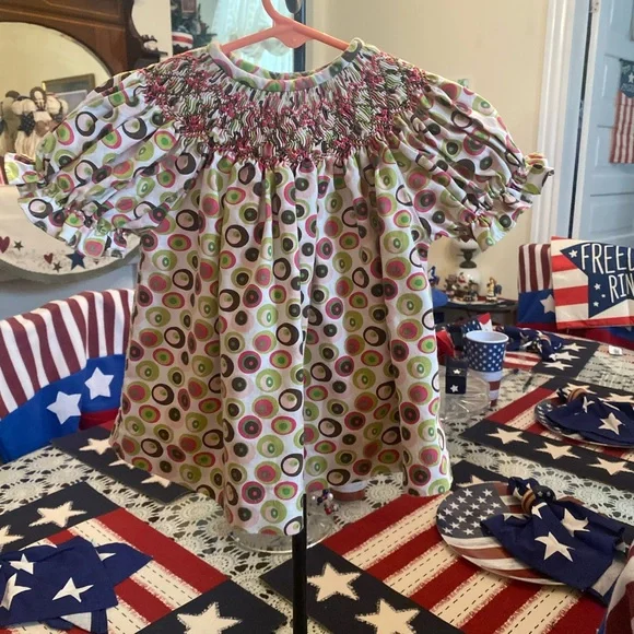Smocked Giraffe Infant Girls Smocked Dress size 9 months - Picture 3 of 16